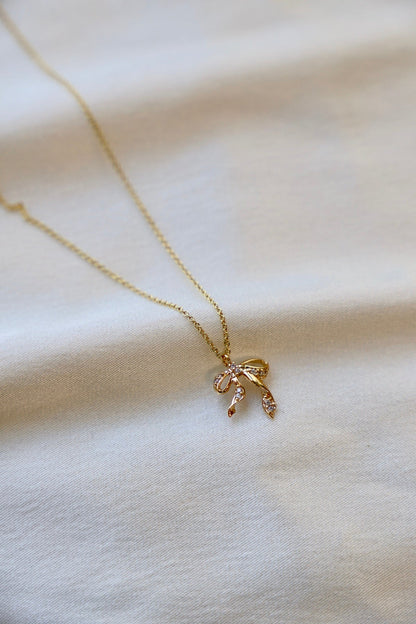 CZ BOW NECKLACE