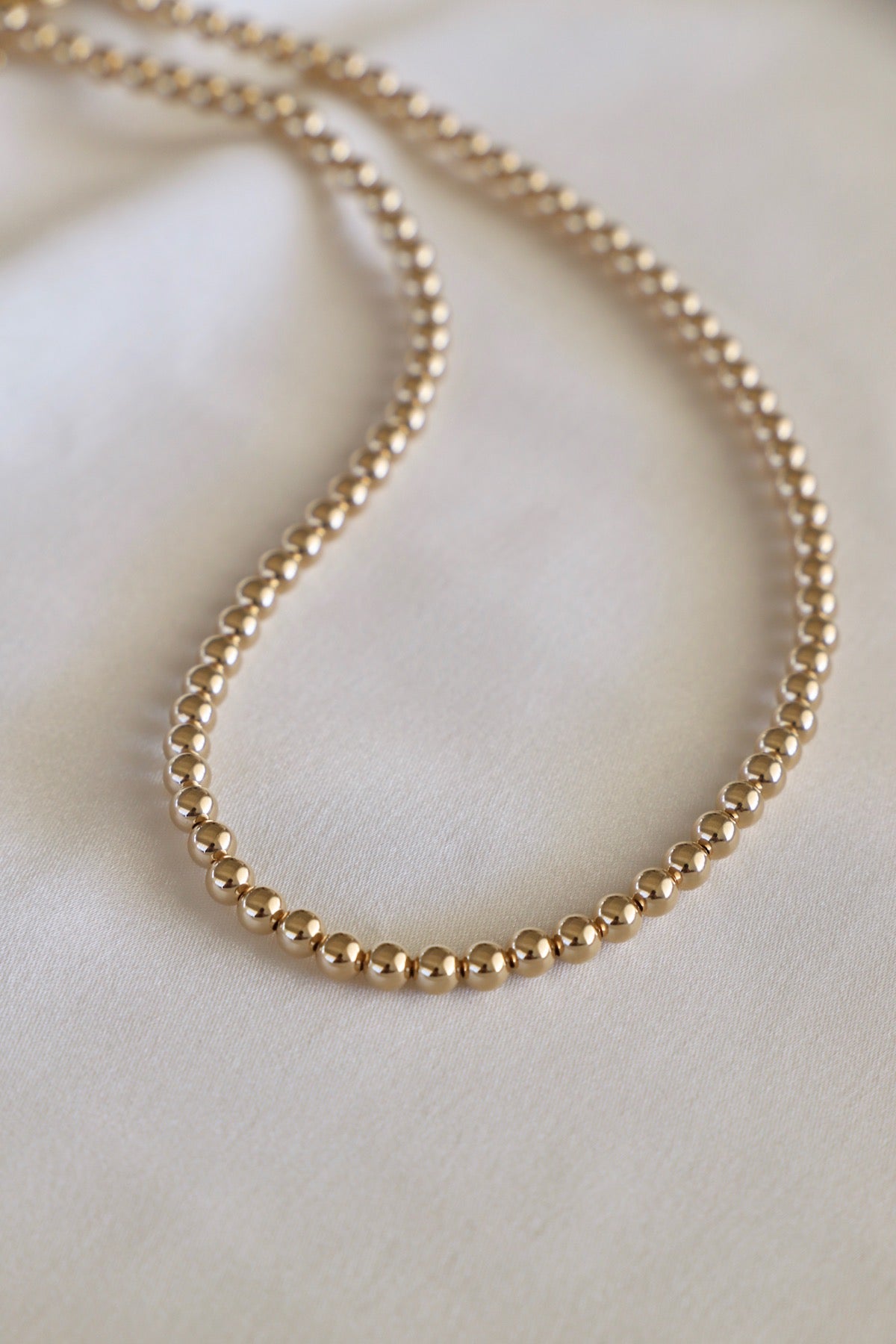 GOLD FILLED 5MM BEADED NECKLACE