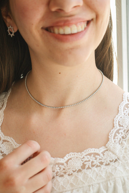 Josephine Necklace in Rhodium Filled