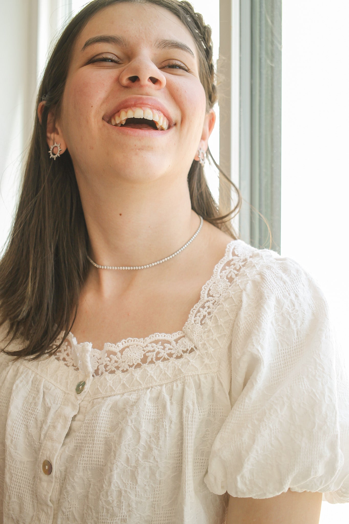 Josephine Necklace in Rhodium Filled