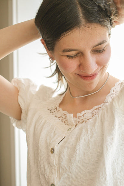 Josephine Necklace in Rhodium Filled