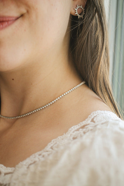 Josephine Necklace in Rhodium Filled