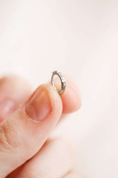 Micro Crystal Hoop in Silver