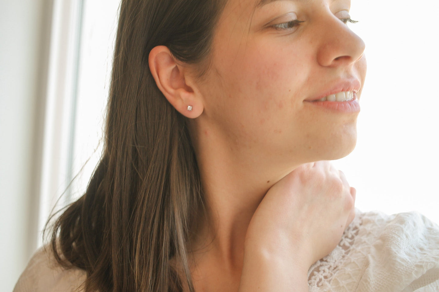 CZ Crystal Stud in Silver