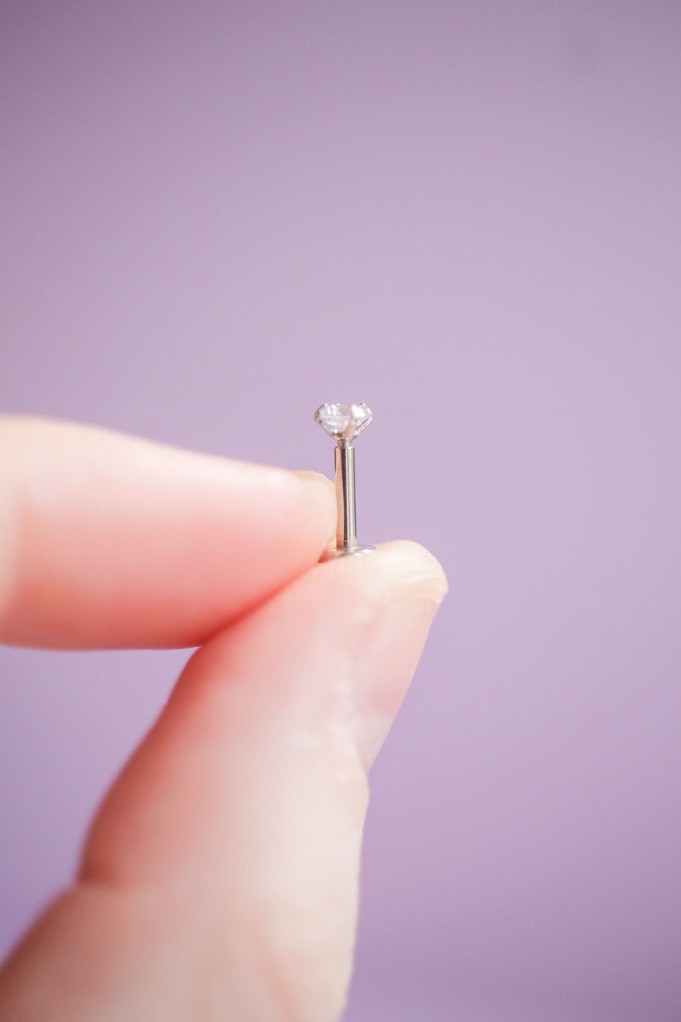 Crystal Flat Back Stud in Silver