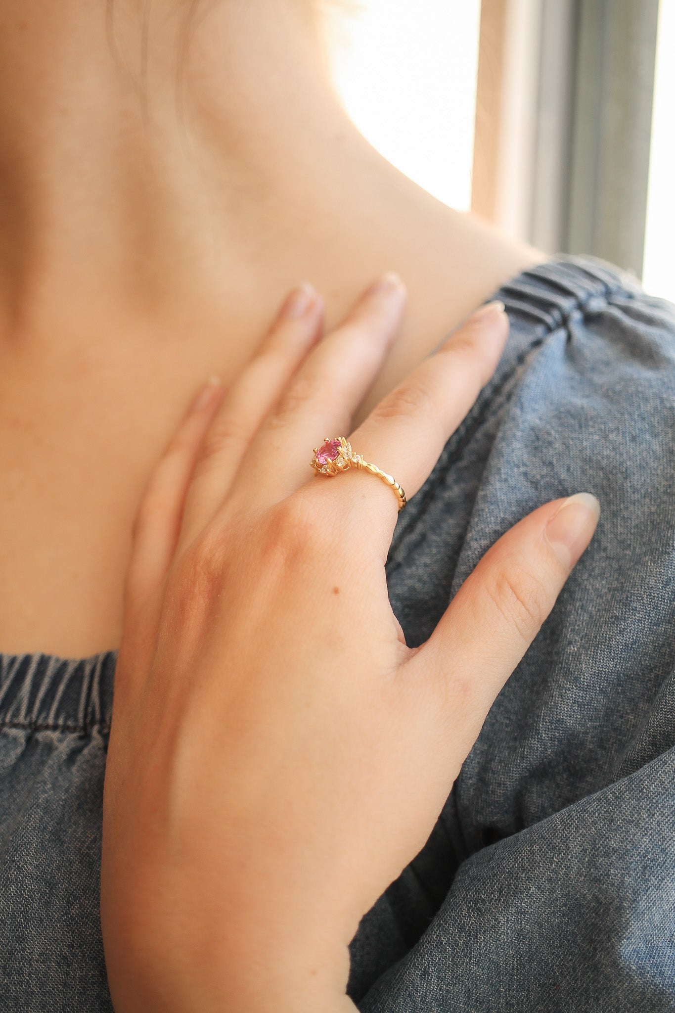 Calliope Ring in Pink Sapphire