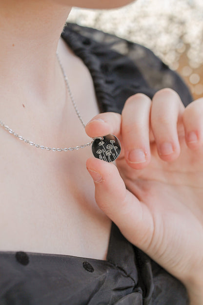 Birth Flower Necklace in Silver