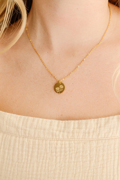 Birth Flower Necklace in Gold