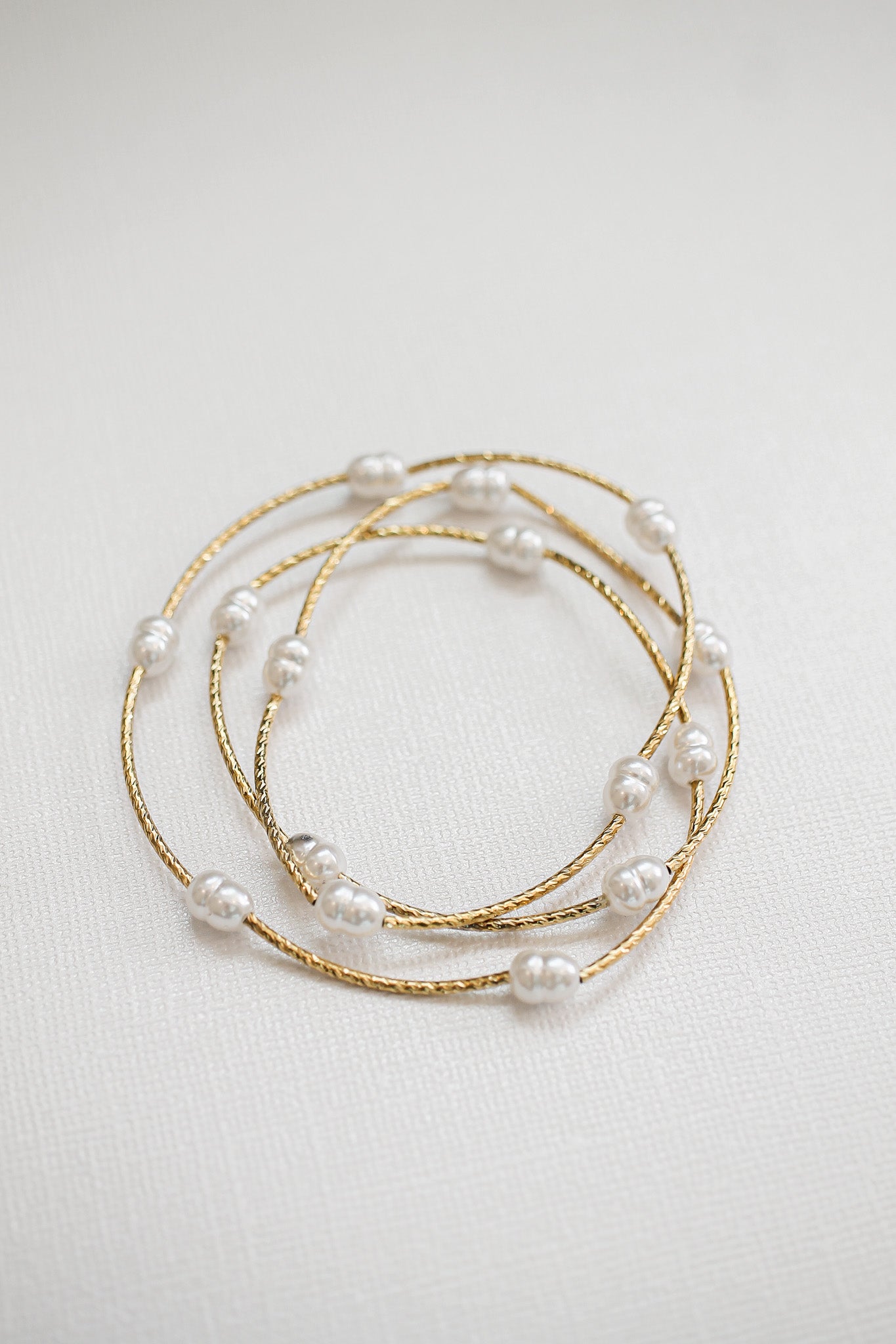 Donise Layered Bracelet in Gold and Pearl