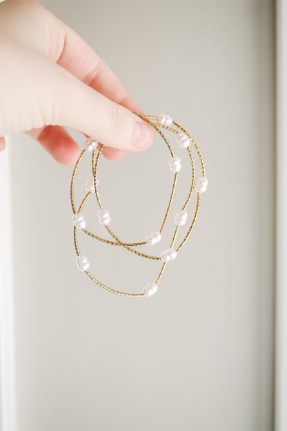 Donise Layered Bracelet in Gold and Pearl