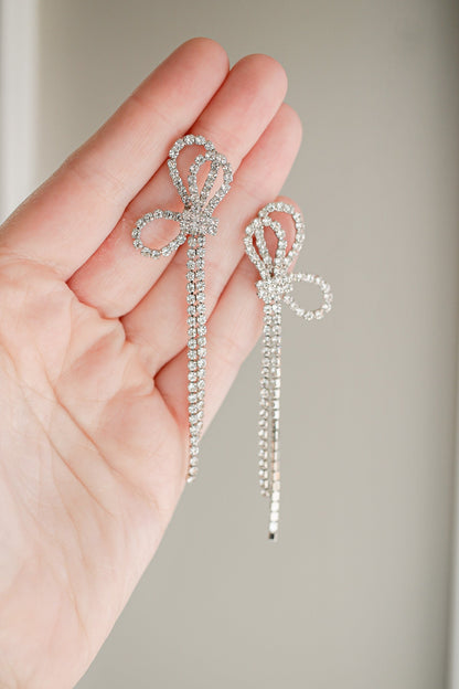 Ava Dangle in Silver Rhinestones