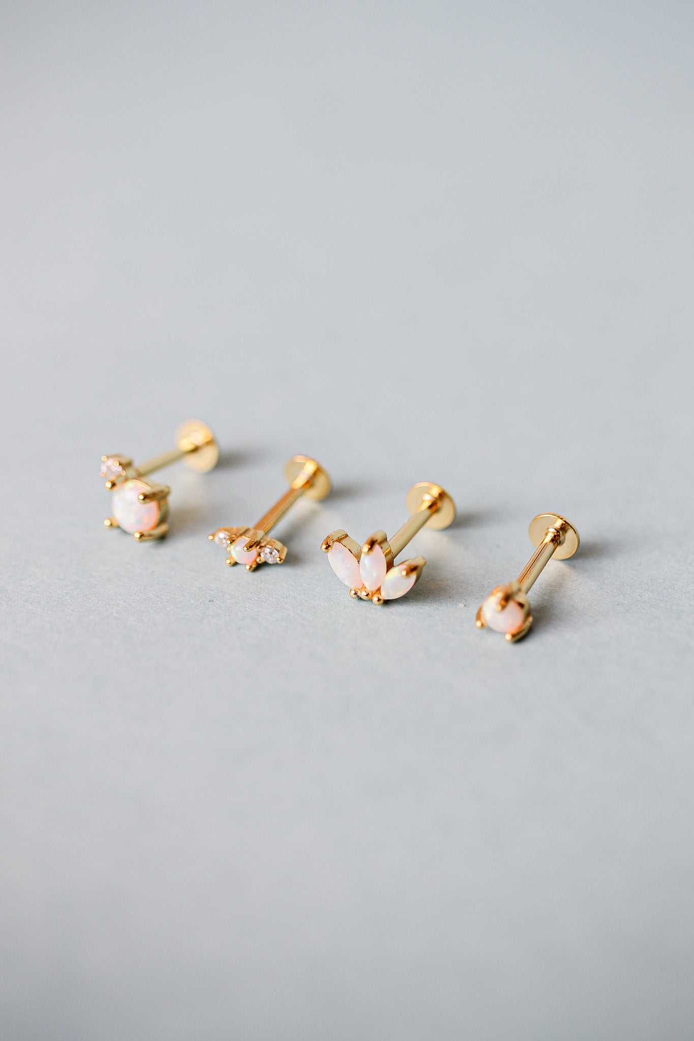 Evangeline Flat Back Stud in Gold