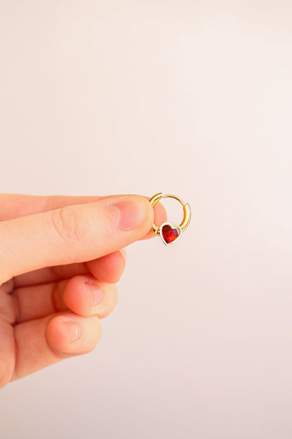 Hopeless Romantic Mini Hoop in Ruby