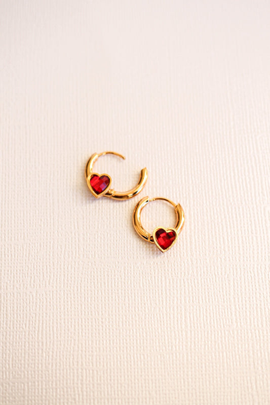 Hopeless Romantic Mini Hoop in Ruby