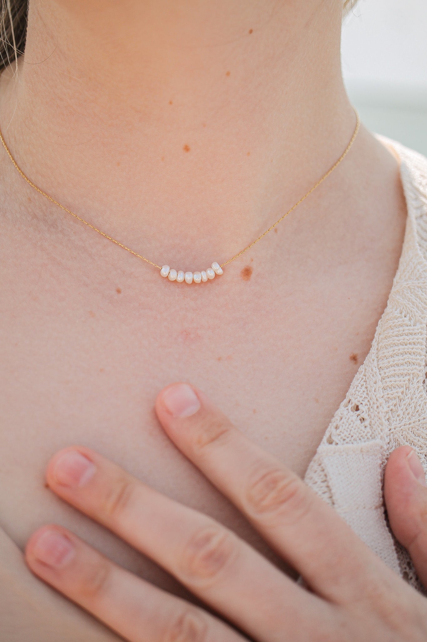 Lorelei Necklace in Dainty Pearl