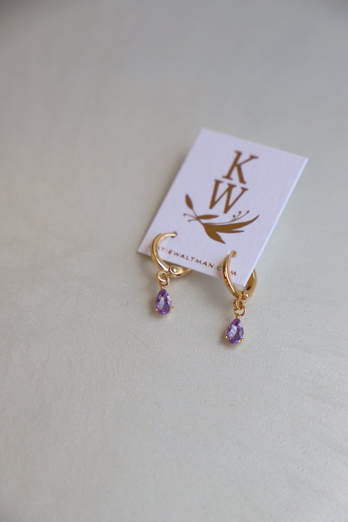 BIRTHSTONE TEARDROP EARRINGS