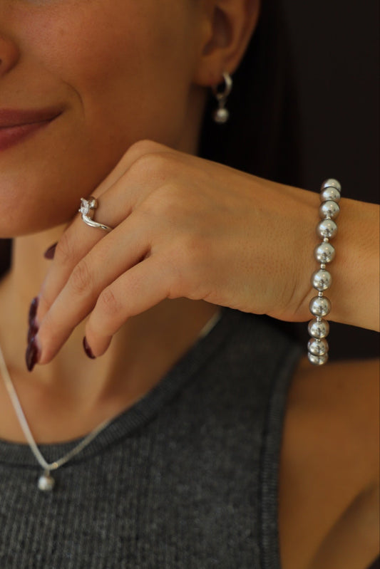 SILVER PEARL BRACELET