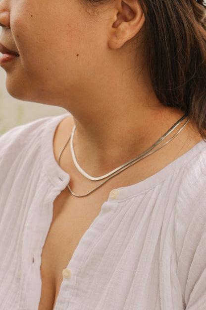 Back Bay Layered Necklace in Silver