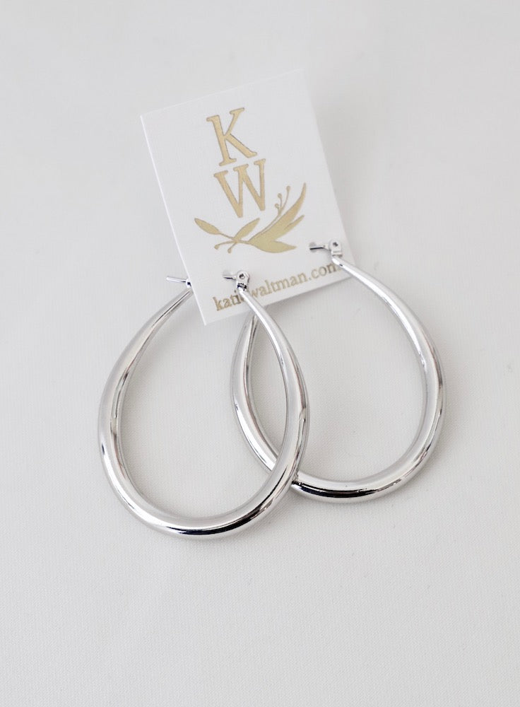 LARGE TEARDROP HOOP EARRINGS