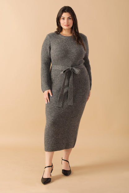 BE GOOD TO ME SWEATER MIDI DRESS