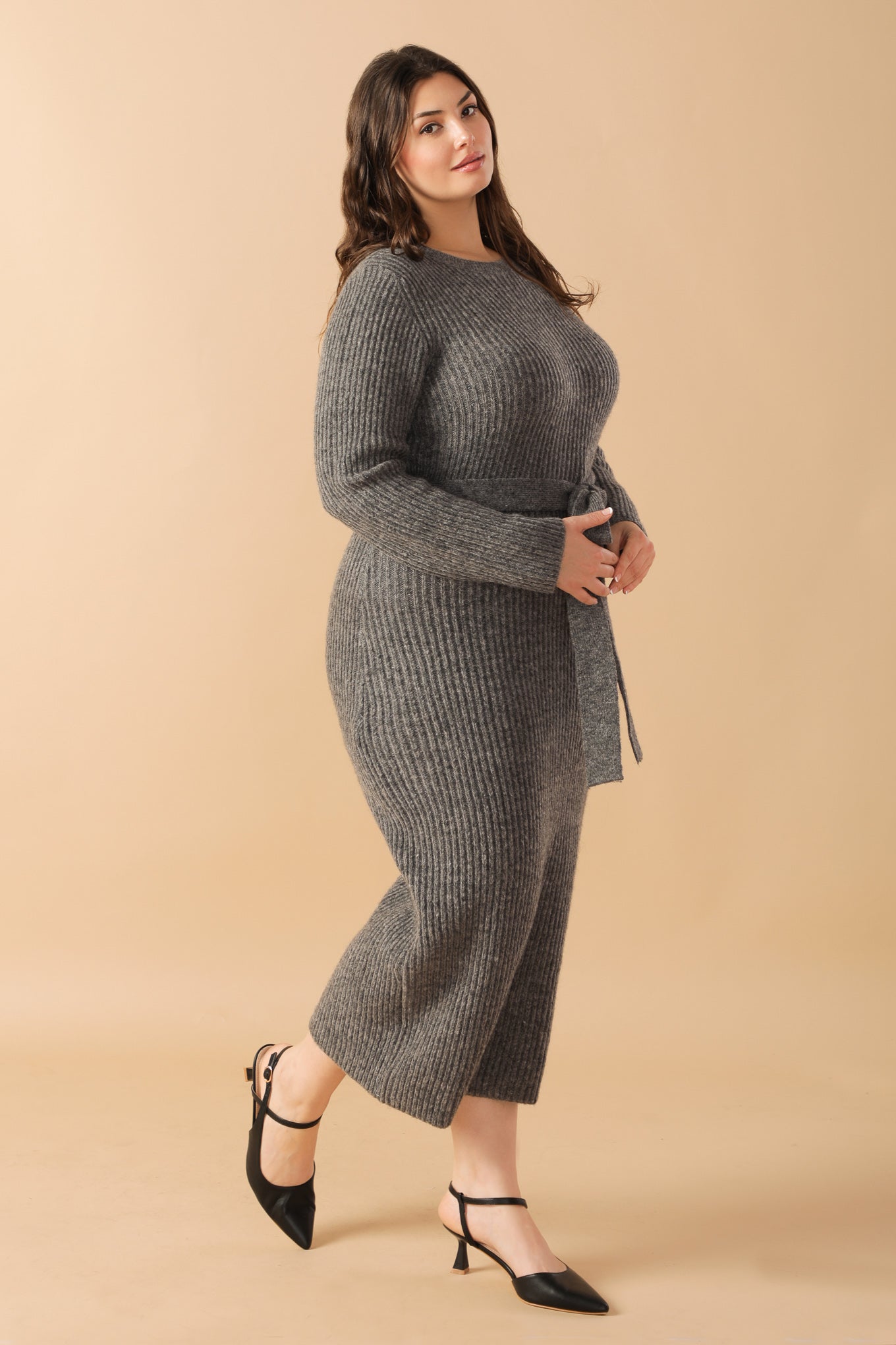 BE GOOD TO ME SWEATER MIDI DRESS