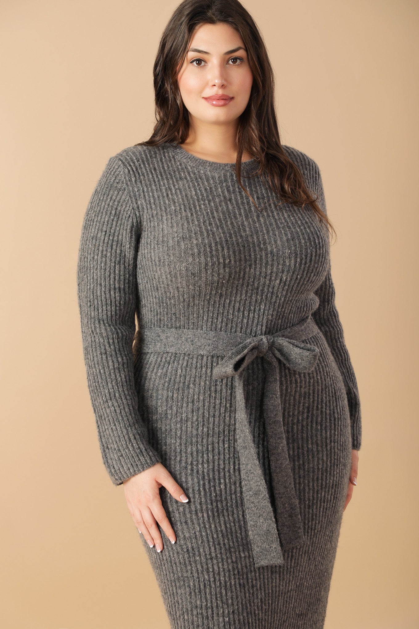 BE GOOD TO ME SWEATER MIDI DRESS