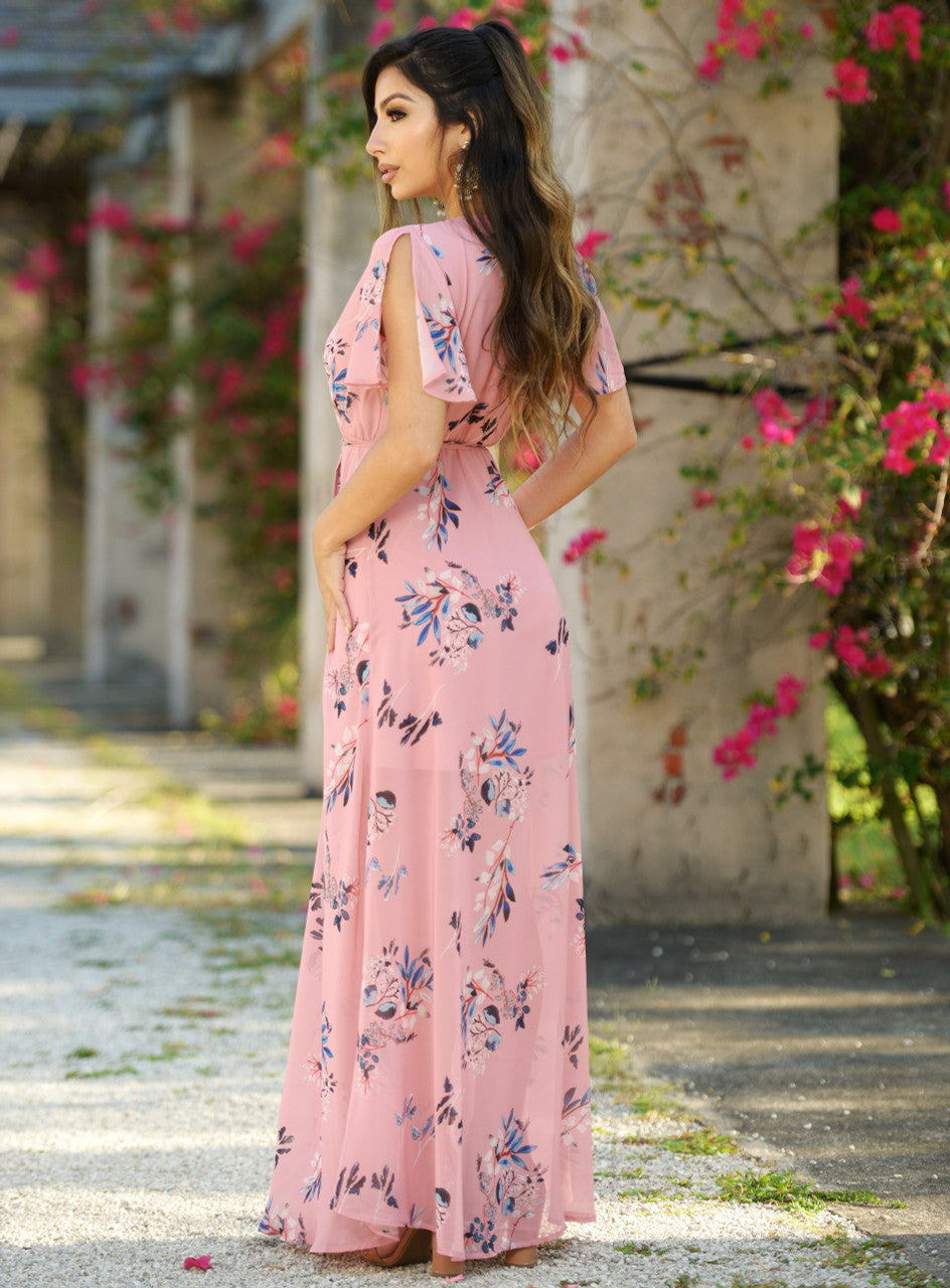 Kari Maxi Dress - Pink Floral - FINAL SALE
