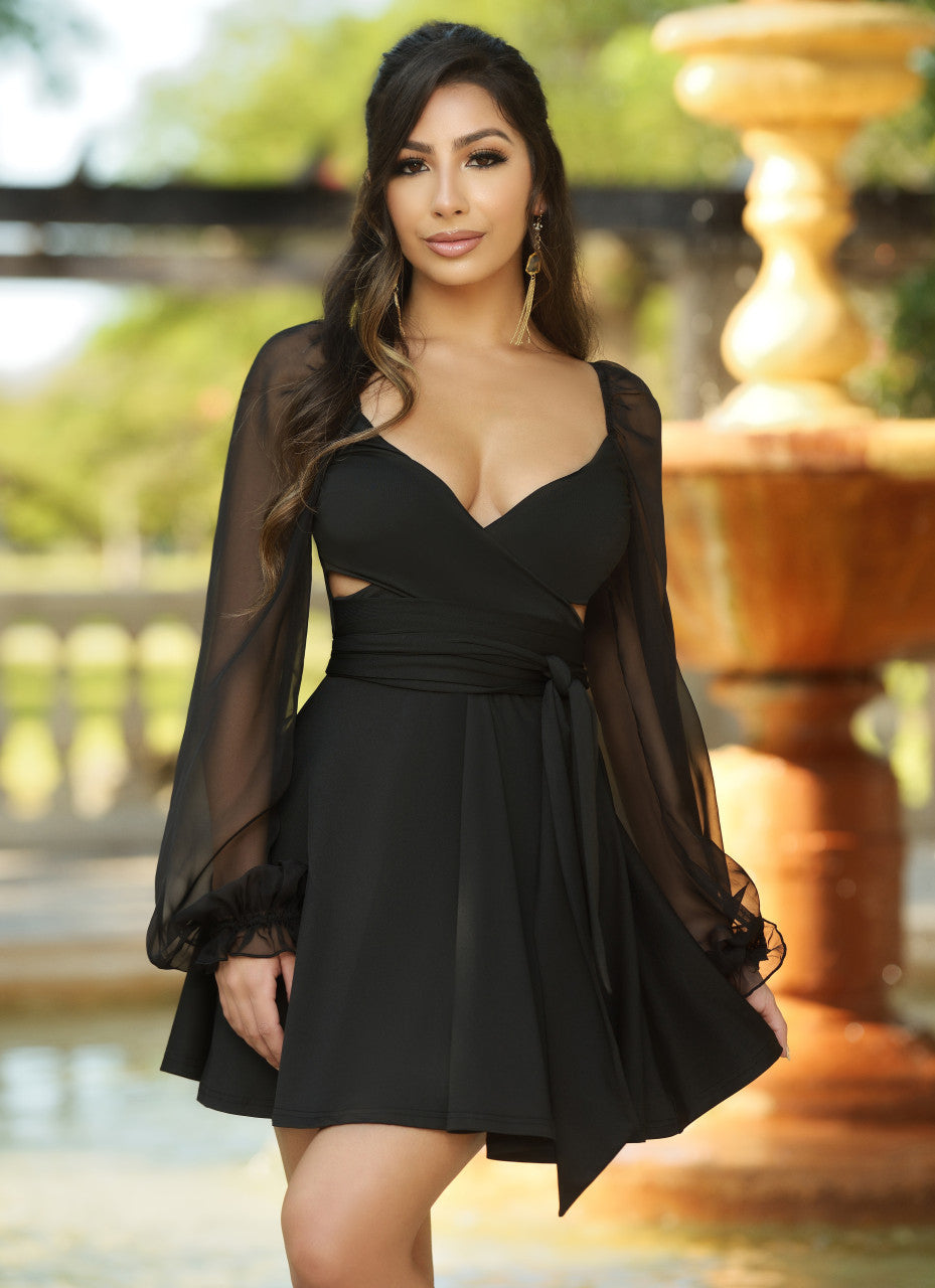 Vera Two Way Mini Dress - Black