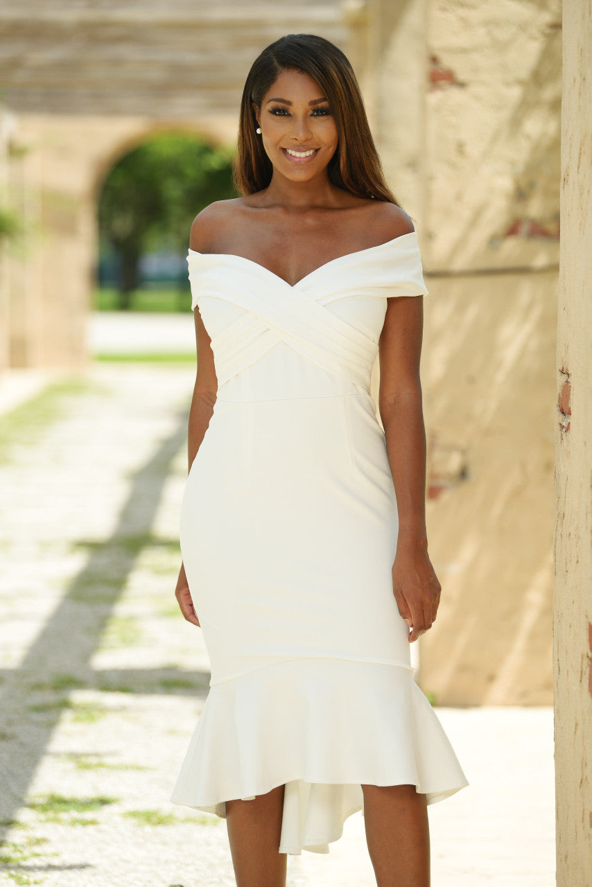 The Brienne Dress White  from Lady Black Tie