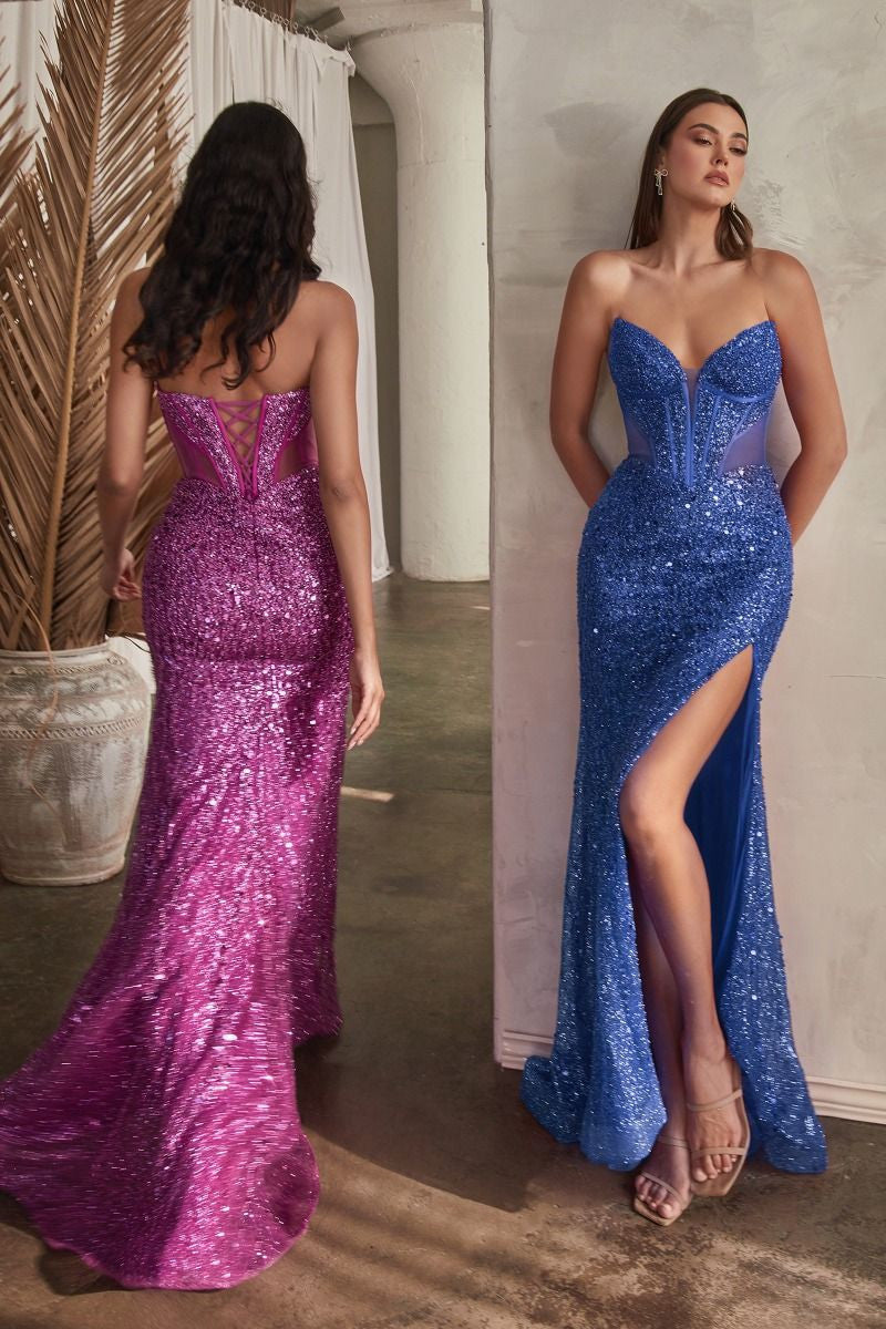 Lotus Gown-Amethyst  and Deep Blue