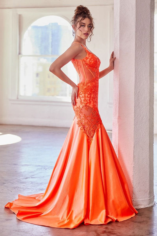 Mandi Gown- Neon Orange