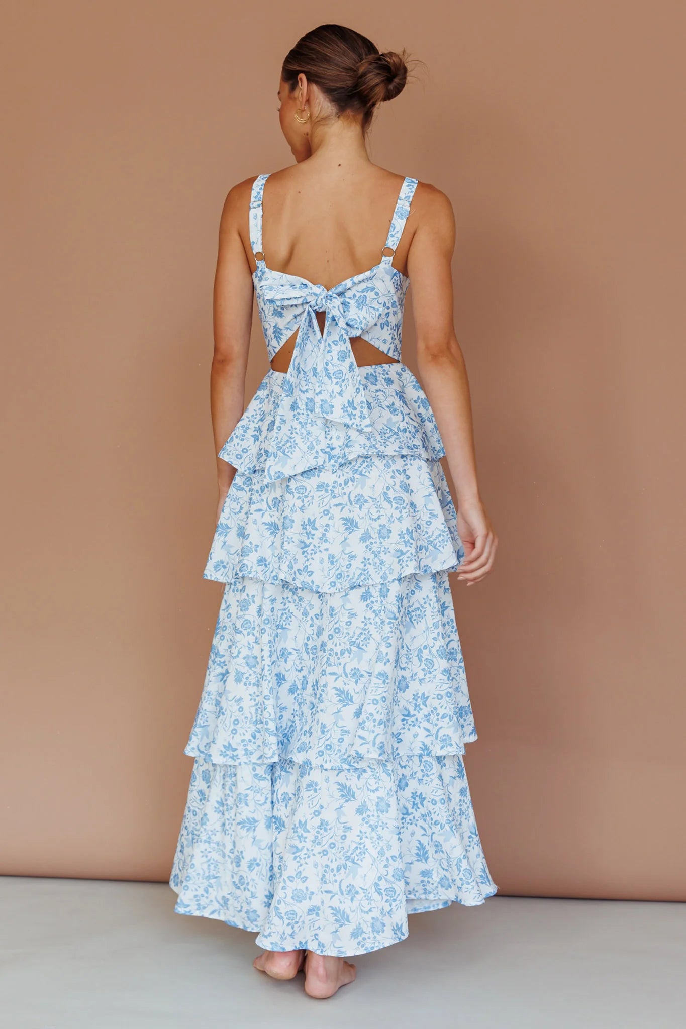 Blue floral maxi dress on sale