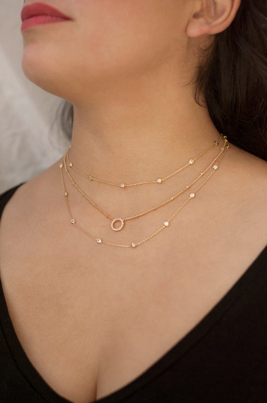 Monroe Crystal Strand Layered Necklace