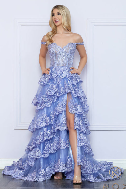 Pricilla Gown - Tiered Lace & Sequin Ball Gown