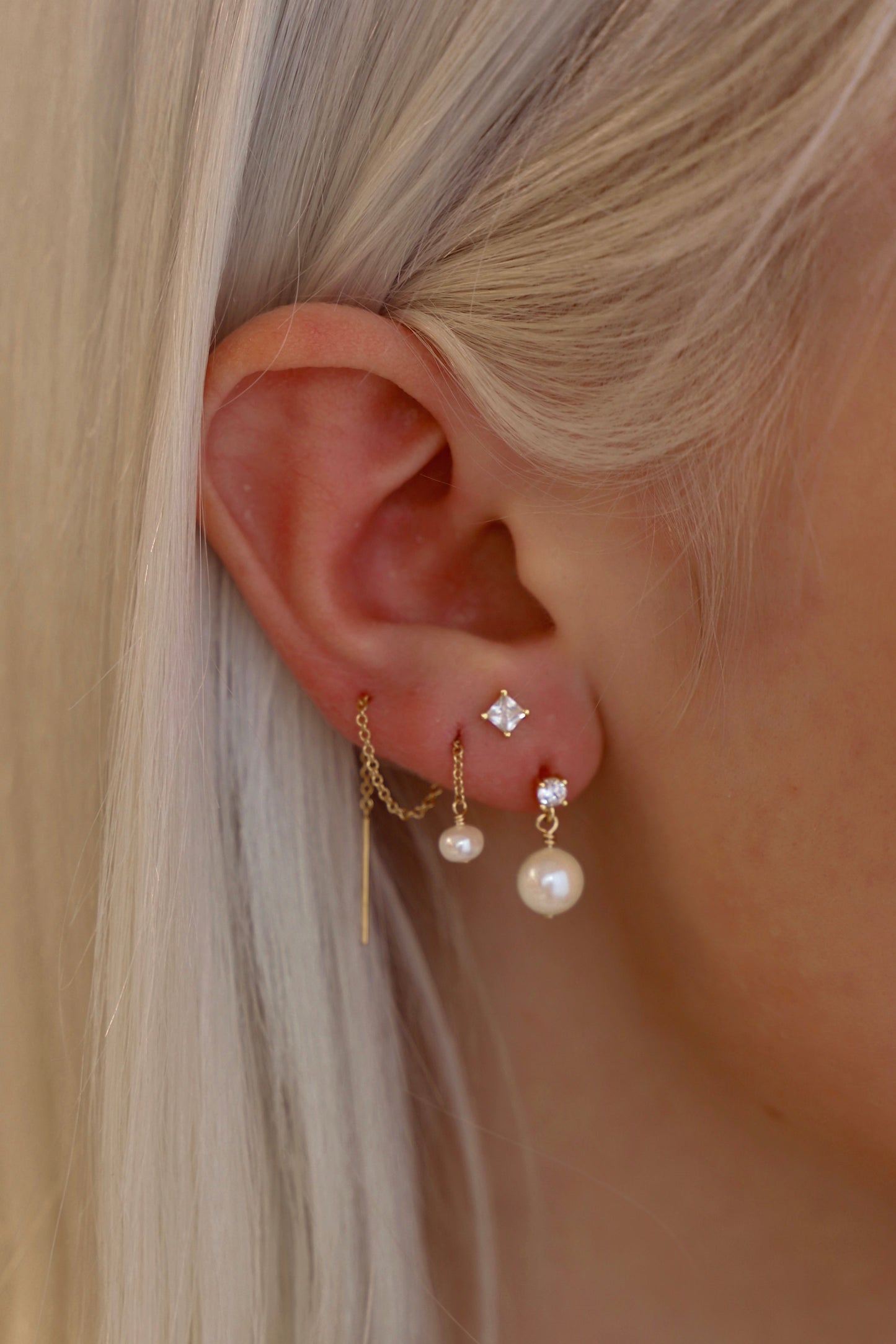 CZ PEARL DROP EARRINGS