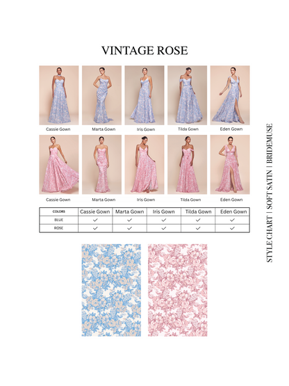 MARTA GOWN - ROSE - STRAPLESS FLORAL PRINTED CHIFFON DRESS