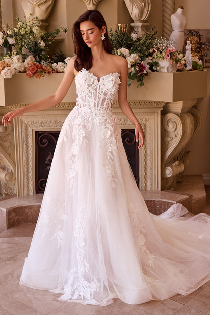 WL018-Lace Appliqued Wedding Ball Gown-Andrea & Leo