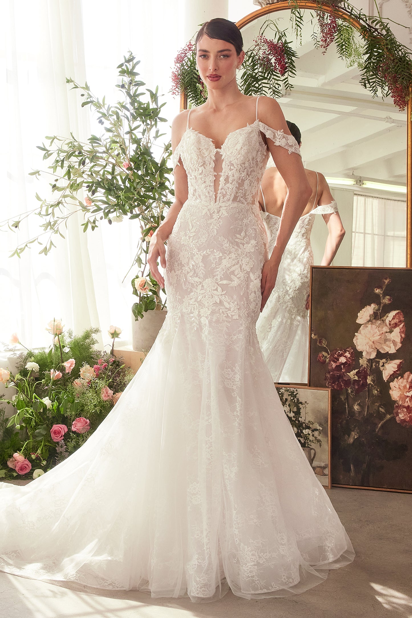 WL051-Fitted Lace Mermaid Wedding Dress-Andrea & Leo