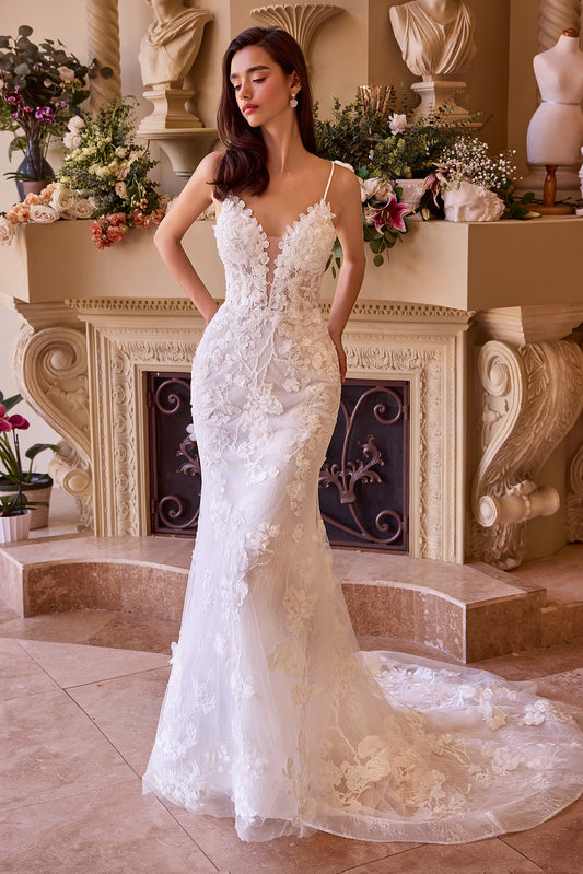 WL053-Fitted Lace Wedding Gown - Andrea & Leo