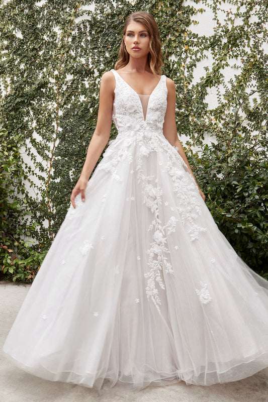 A1028W - GARDENIA LACE WEDDING BALL GOWN - ANDREA & LEO