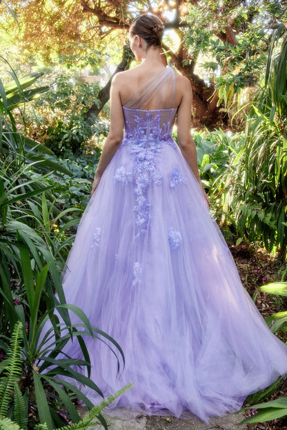 Leila One Shoulder Gown - A1053 - Lilac
