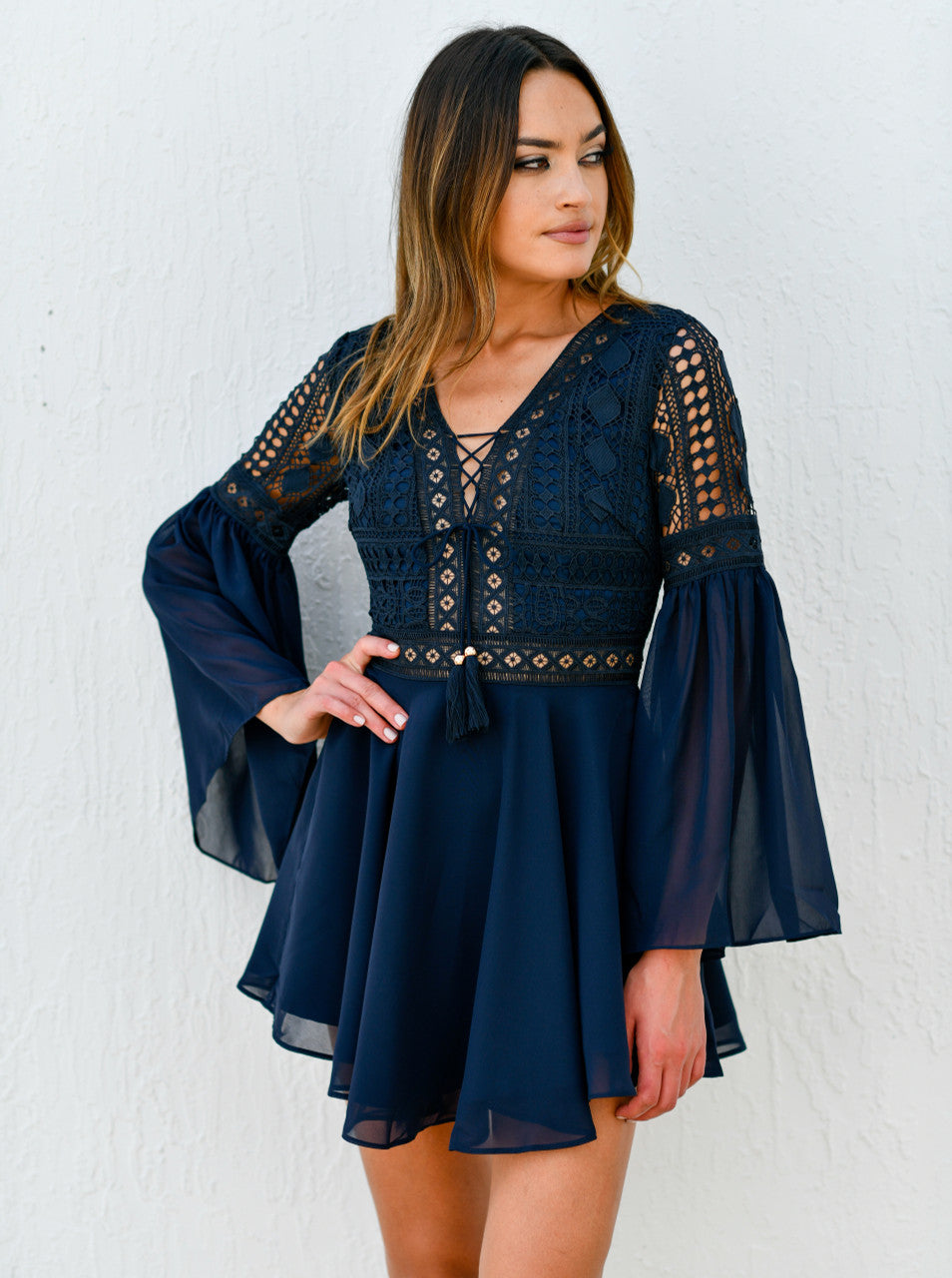 The Alyse Dress in Navy by Two Sisters the Label