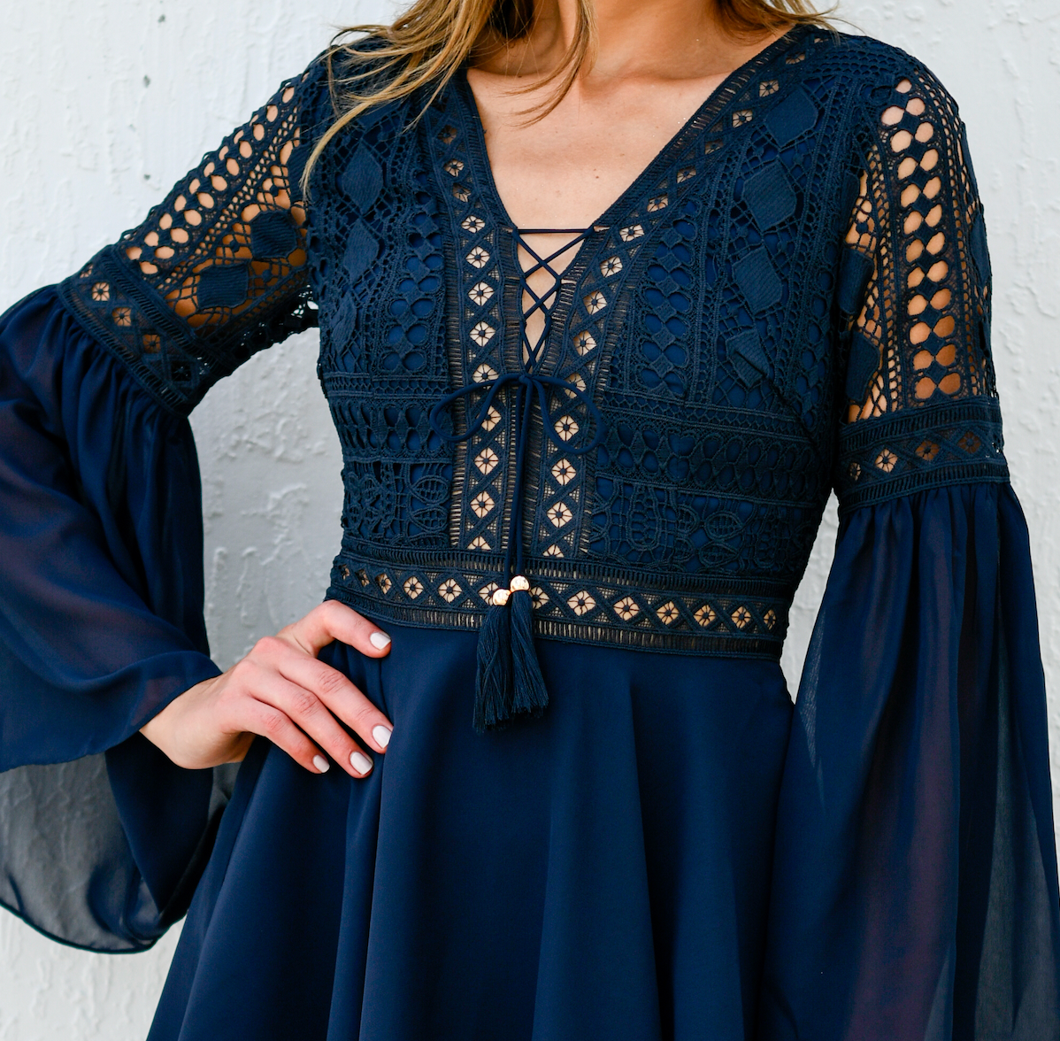 The Alyse Dress in Navy by Two Sisters the Label