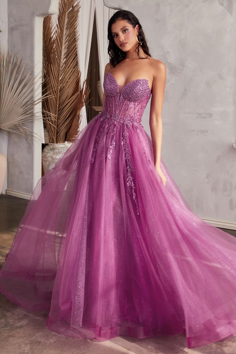 MARISOL GOWN - STRAPLESS LAYERED TULLE BALL GOWN