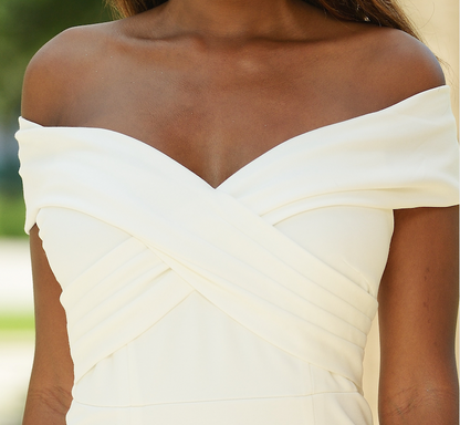 The Brienne Dress White  from Lady Black Tie - close up