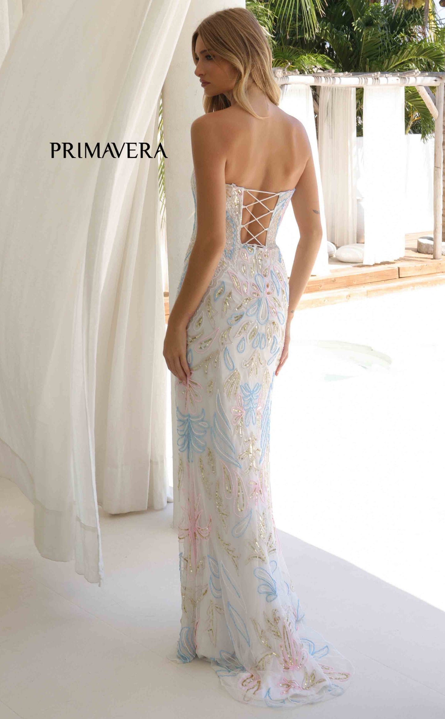 4331 - Primavera - Strapless Beaded Gown