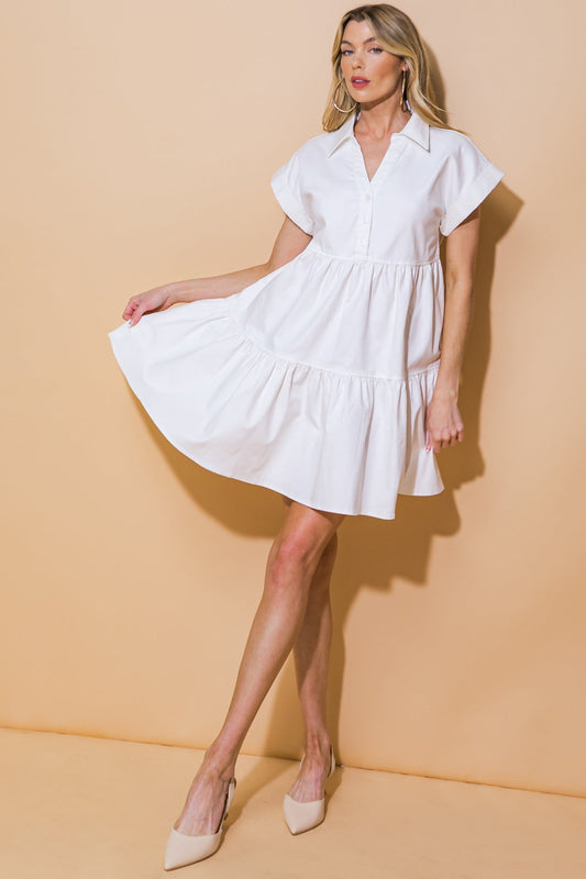 TIMELESS BEAUTY TWILL MINI DRESS