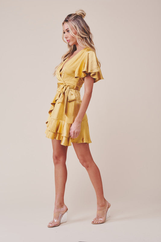 Felicity Mini Dress - Mustard