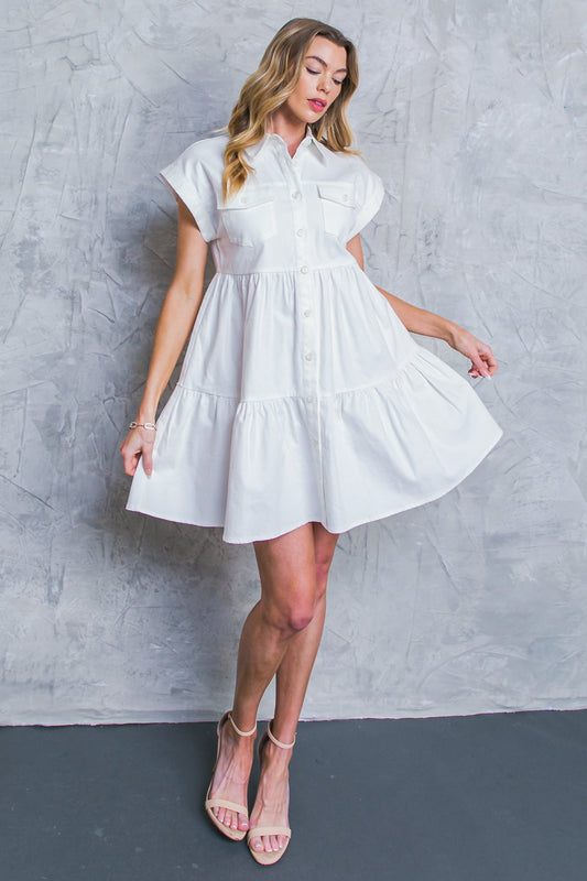 COMMON GROUND TWILL MINI DRESS