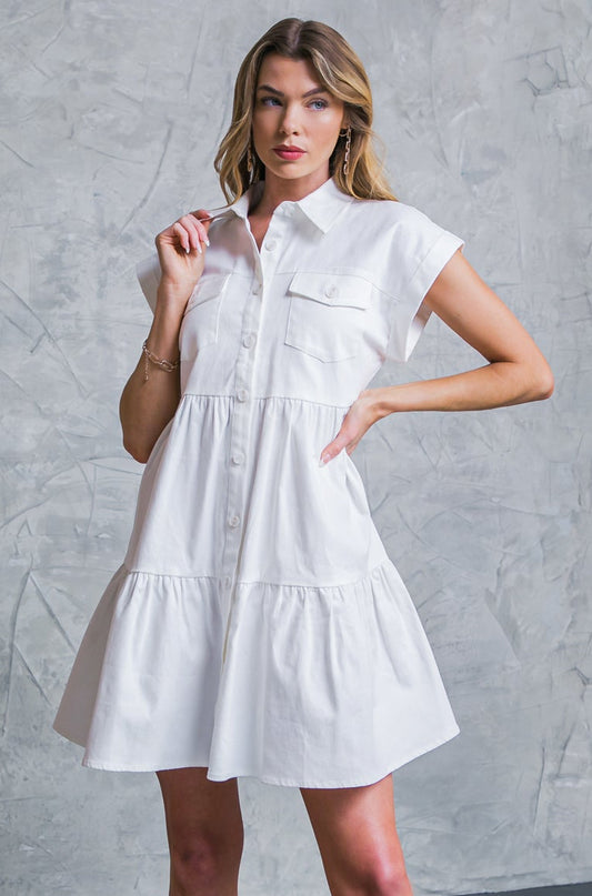 COMMON GROUND TWILL MINI DRESS